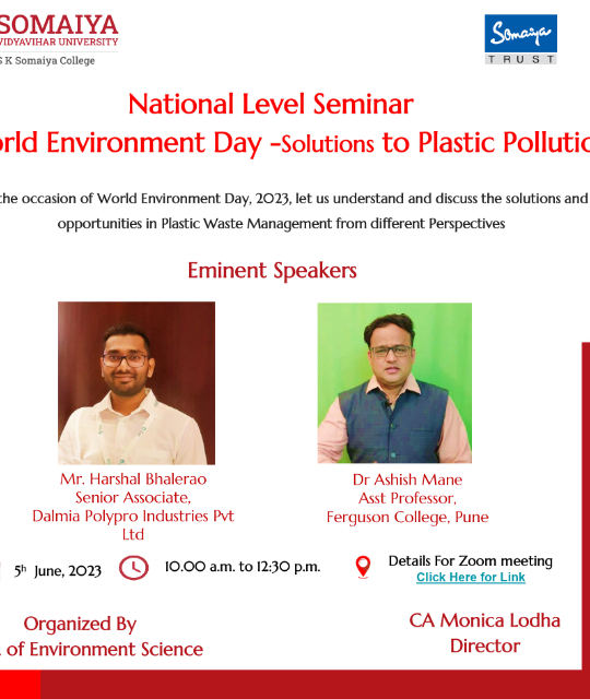 2023-06-05 10:00:00  Webinar on "Solutions to Plastic Pollution"  