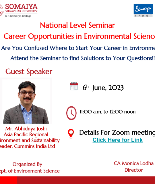 2023-06-06 11:00:00  Webinar on Career opportunities in Environmental Science