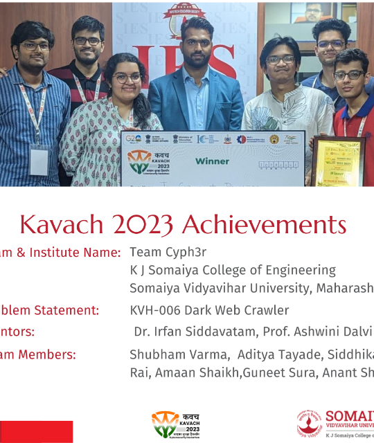 2023-08-10 16:20:00  KAVACH 2023 -TEAM CYPH3R emerging as WINNER IN KAVACH 2023 – National Level Cyber Security Hackathon Organized By Government Of India