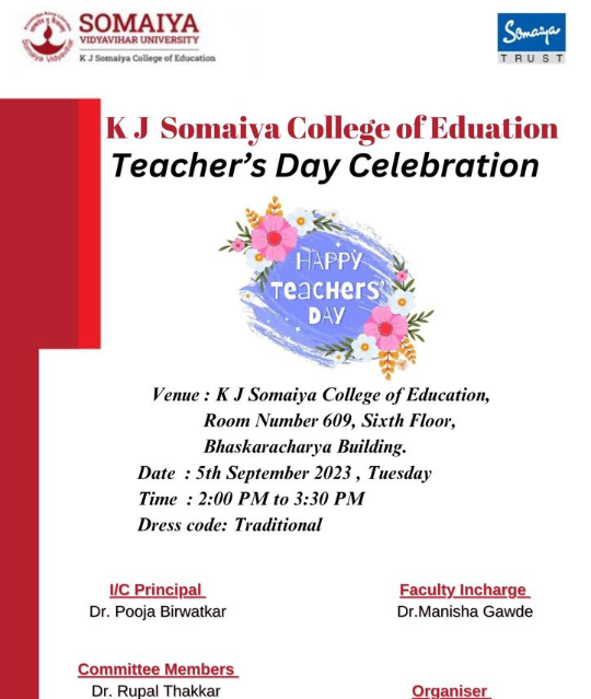 2023-09-05 02:00:00  Teachers Day Celebration 2023