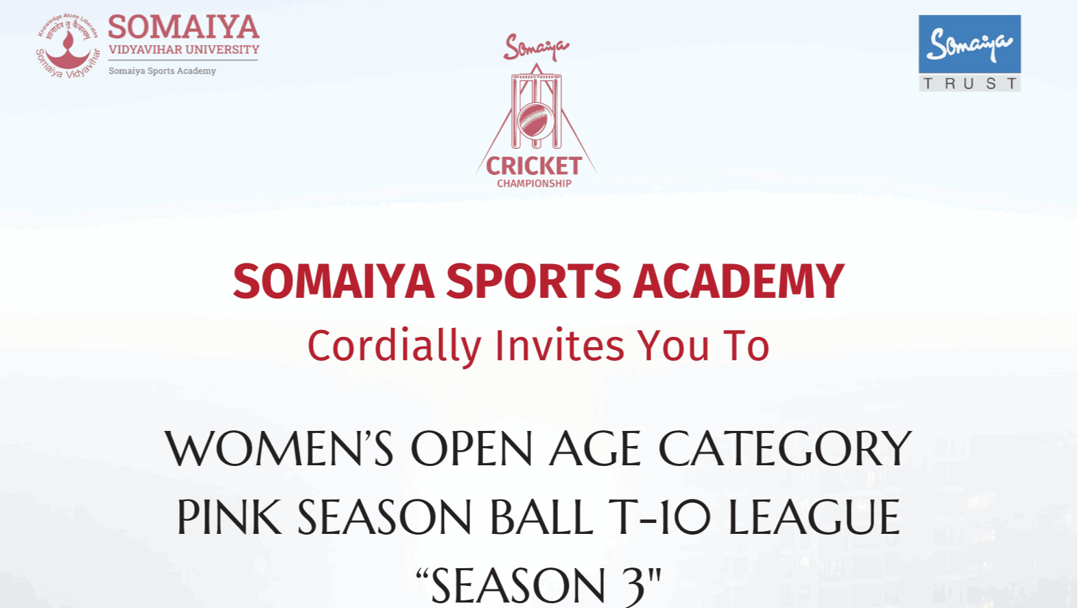 Women's T-10 Pink Season Ball League Season 3