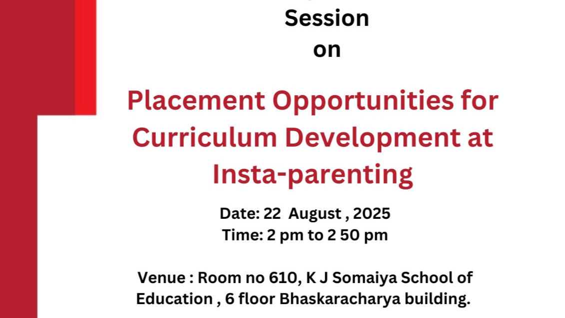A session on 'Placement Opportunities for Curriculum Development at Insta Parenting'