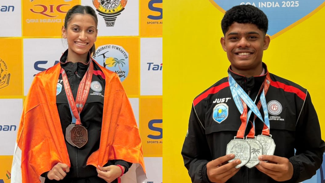 2025-11-02 14:15:00  Arna Patil and Atharva Janskar Win Silver and Bronze Medals at 14th Acrobatic Gymnastics Asian Championships 2025