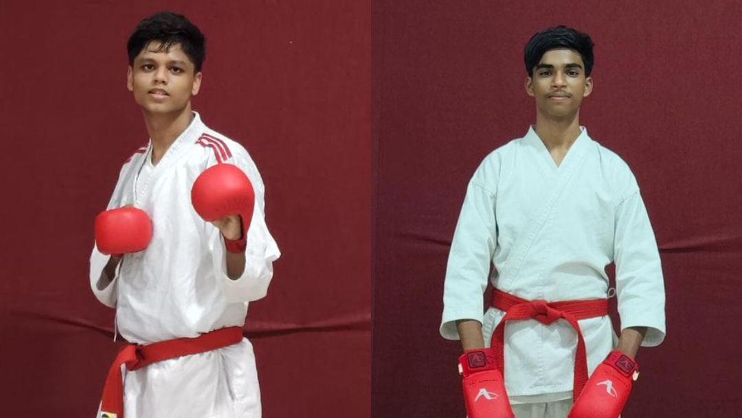 2025-11-13 10:34:00  Satej Shetty and Prince Yadav Win Gold and Bronze the DSO Karate District-level Tournament