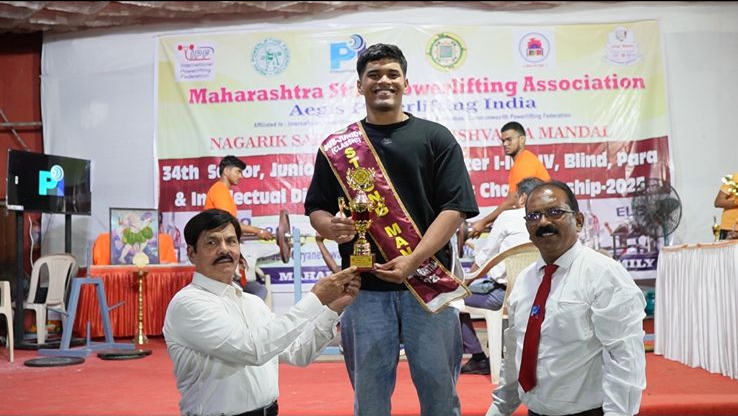 2025-12-02 11:41:00 Somaiya Sports Academy Darwin Horta Wins Double Gold and Qualifies for Nationals at the Maharashtra State Bench Press Strongman State Championship 2025