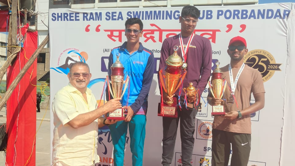 2026-01-04 10:26:00  Varad Ghanshyam Kuvar Secures 2nd Place in 15 km Sea Swimming Event at Porbandar