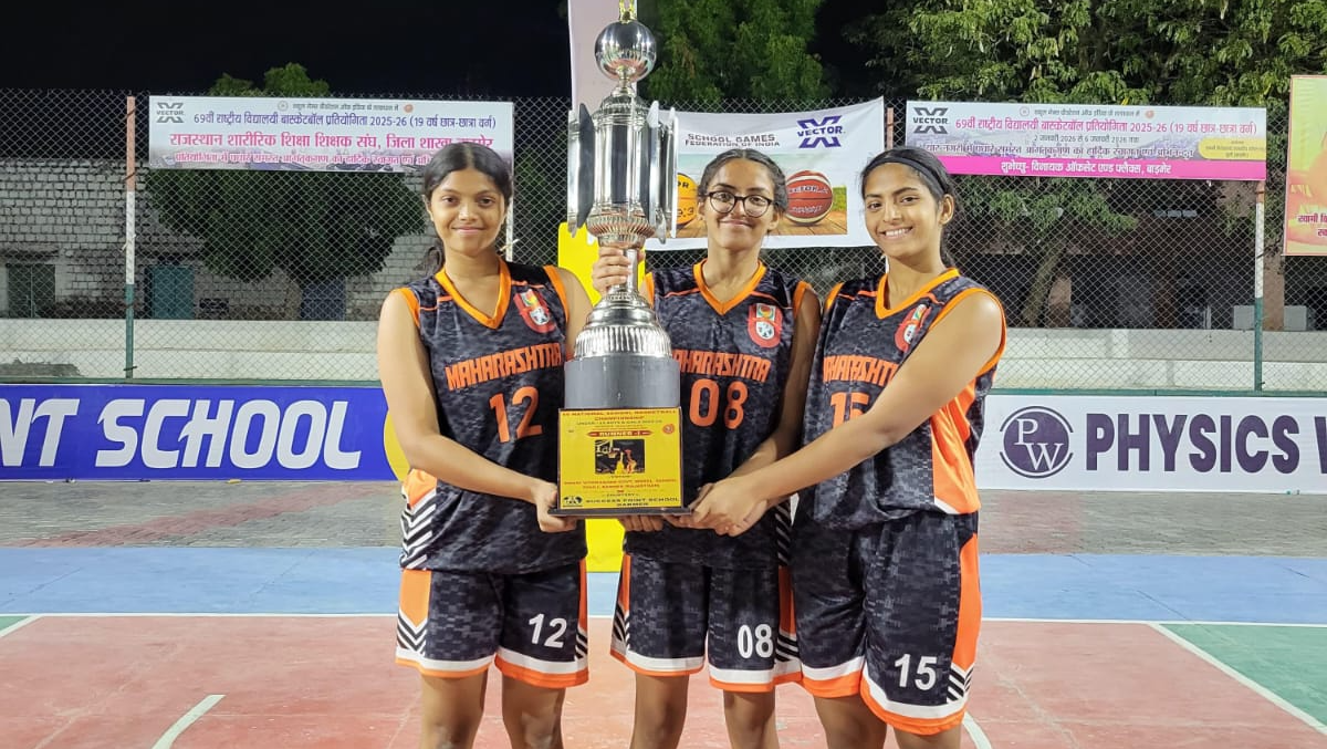 2026-01-07 10:55:00 Somaiya Sports Academy Team Maharashtra secured 2nd place at the Maharashtra State U-19 Basketball Nationals