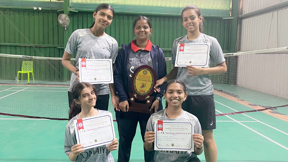 2026-02-17 12:32:00 Somaiya Sports Academy K. J. Somaiya Polytechnic Women’s Badminton Team Crowned Inter-Zonal State Champions