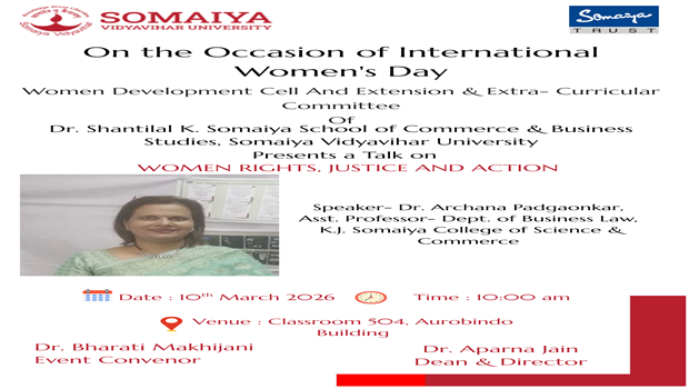 2026-03-10 10:00:00  International Womens Day : Talk on "Women Rights, Justice and Action"