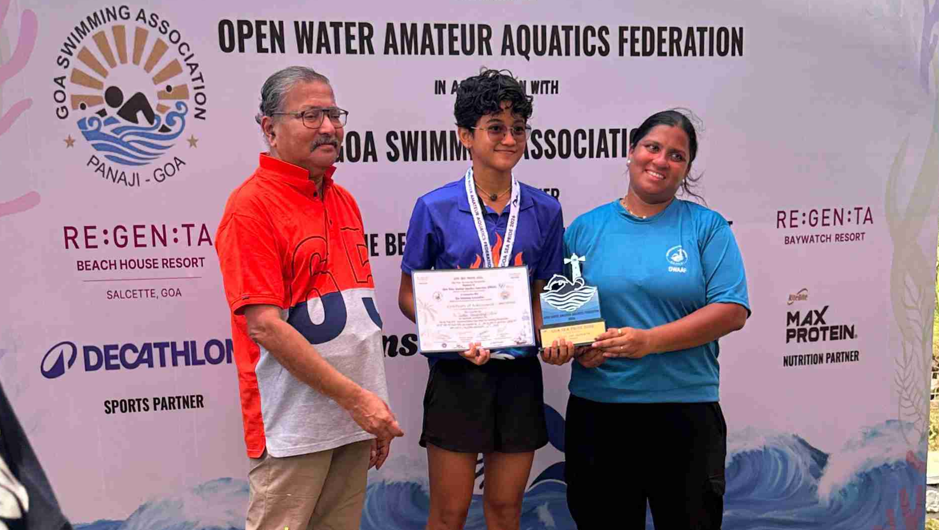 2026-04-02 11:28:00 Somaiya Sports Academy Janhavi Dhami Wins Silver at Goa Sea Pride 2026 Open Water Championship