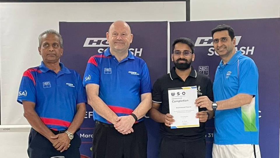 2026-04-04 08:51:00 Somaiya Sports Academy Squash Coach Mohammad Hasrat Shah Achieves Level 3 WSF Certification
