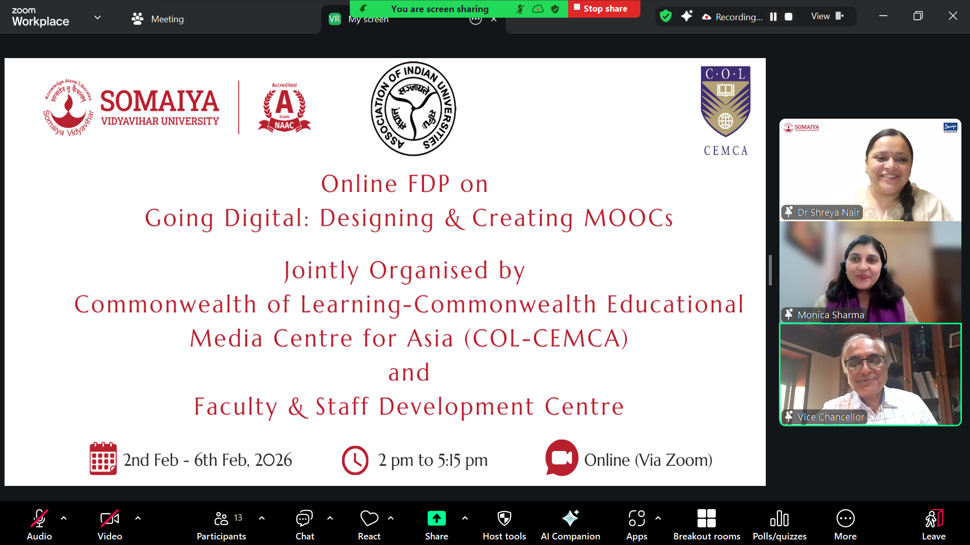 Going Digital: Designing and Creating MOOCs (2nd - 6th Feb, 2026)